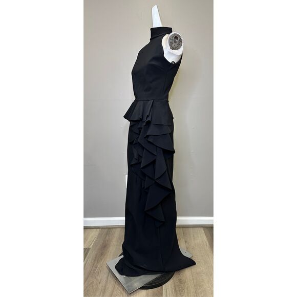 NWT Chiara Boni La Petite Robe Ah Ruffled High-Neck Gown Size 52 (16) $1090 - Picture 4 of 10